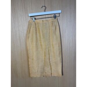Luca Luca Tangerine Silk Blend Textured Pencil Skirt Made in Italy Size 40 NEW